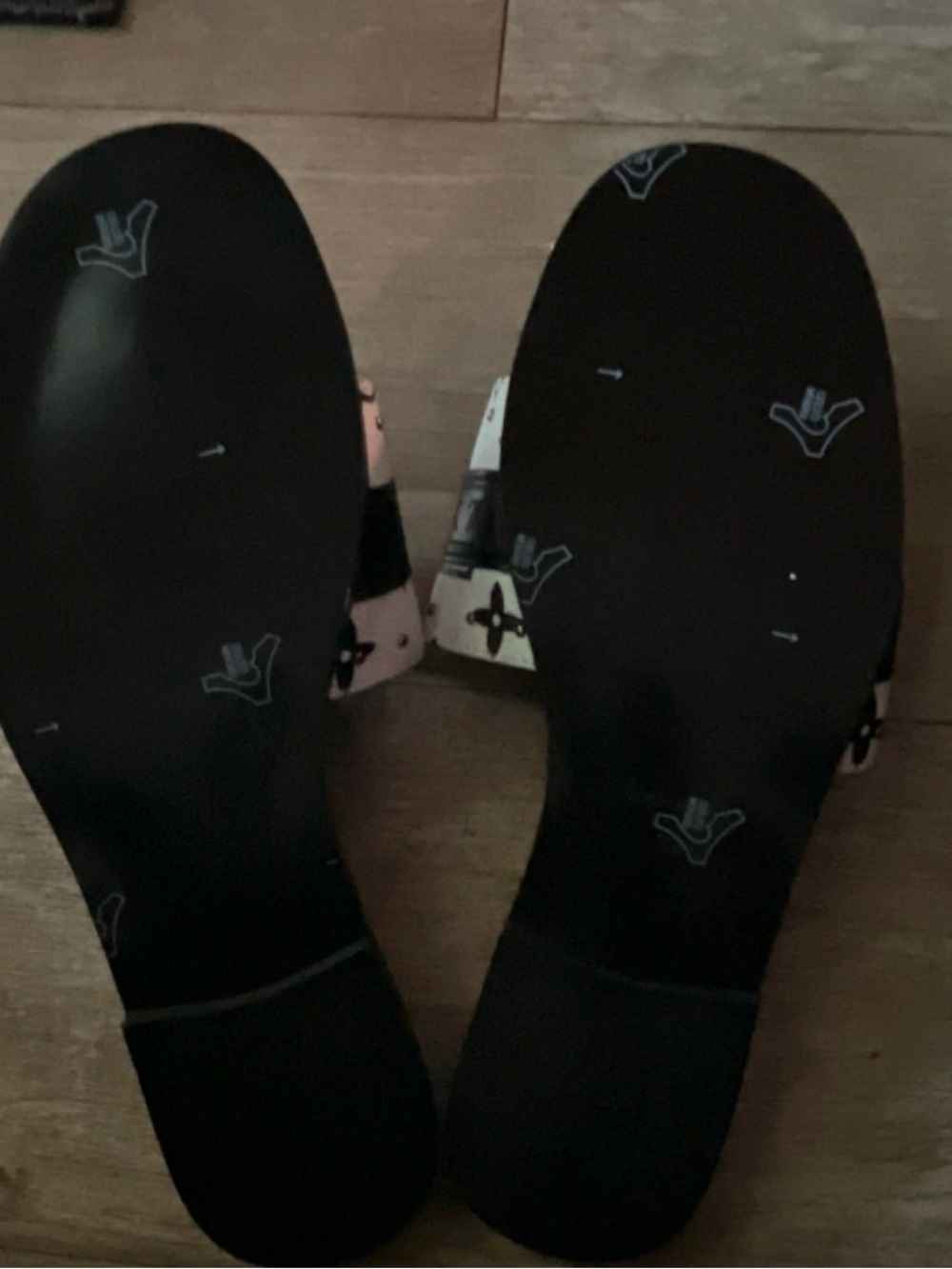 Louis Vuitton Black And White Monogram Slide Mules View 3